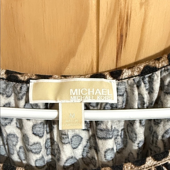 Michael Kors Black and Brown Leopard Print Blouse - Picture 2 of 4